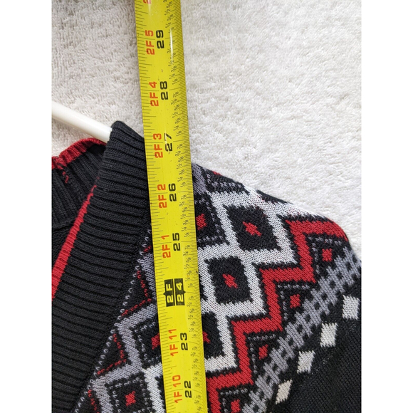NWT Ny & Co Black Red White Sweater With Tie Waist Medium - Picture 5 of 11